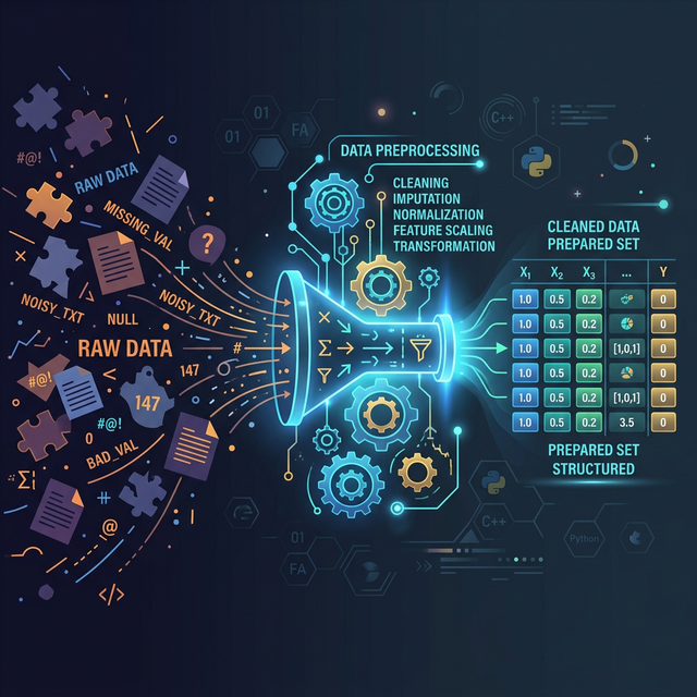 Data Preprocessing in Machine Learning Illustration